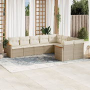 Loungeset 9-delig poly rattan beige