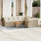 10-Delige Loungeset Met Kussens Poly Rattan Beige