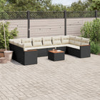 11-Delige Loungeset Met Kussens Poly Rattan Zwart