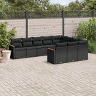 10-Delige Loungeset Met Kussens Poly Rattan Zwart