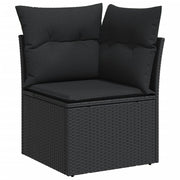 Loungeset 11-delig poly rattan zwart