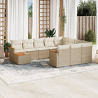 11-Delige Tuinset Met Kussens Poly Rattan Beige