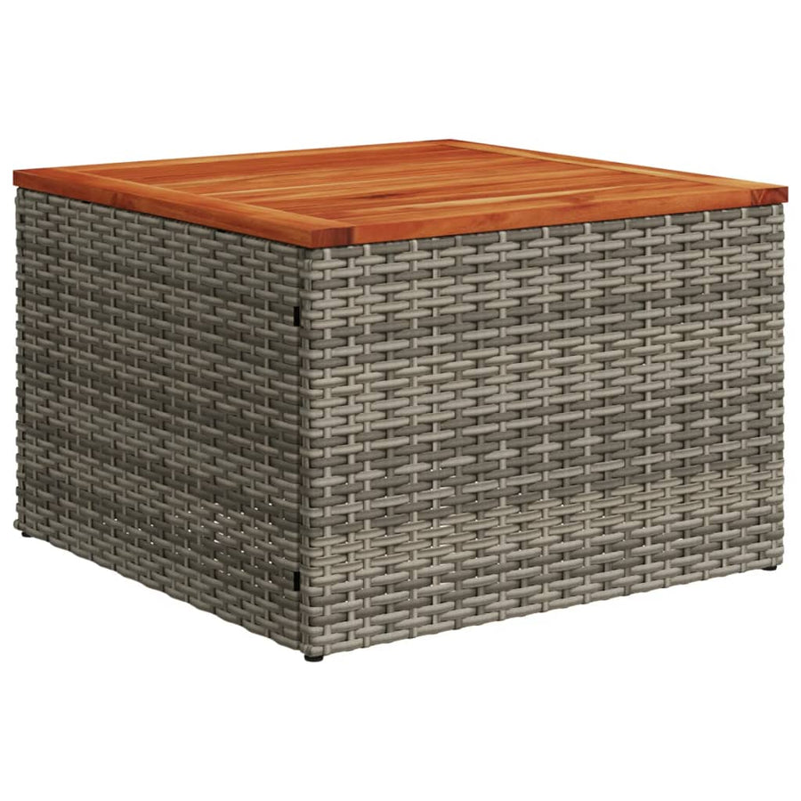 11-delige tuinbankset met kussens, grijs polyrotan