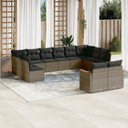 12-piece lounge set with cushions poly rattan grey