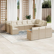 Loungeset 13-delig poly rattan beige