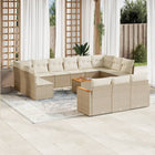 Loungeset 14-delig poly rattan beige