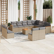 Loungeset 13-delig poly rattan gemengd beige