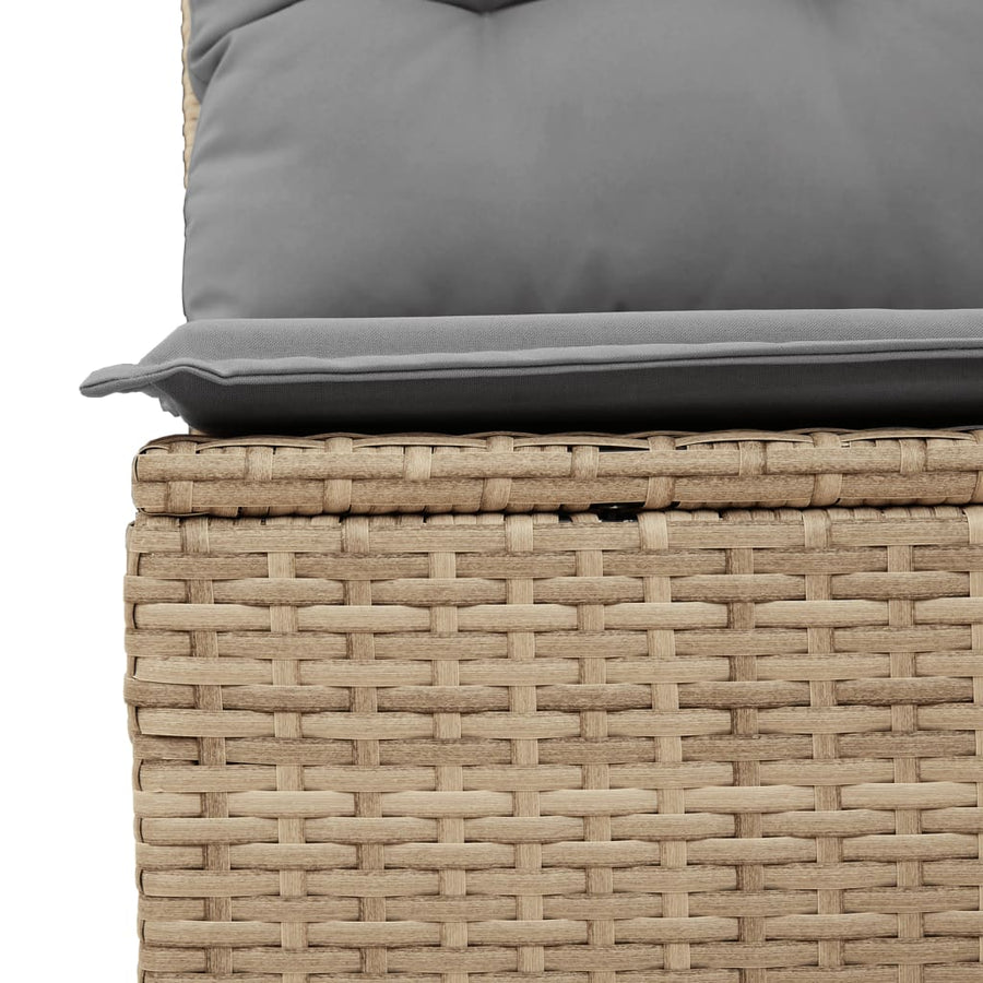 14-Delige Loungeset Met Kussens Poly Rattan Gemengd Beige