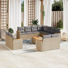 12-piece Lounge Set with Cushions poly rattan mixed beige
