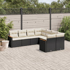 8-Delige Loungeset Met Kussens Poly Rattan Zwart