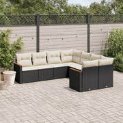 Loungeset 8-delig poly rattan zwart