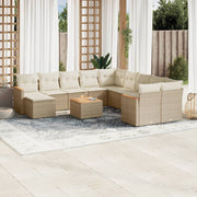 Loungeset 12-delig poly rattan beige