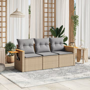 Loungeset 3-delig poly rattan beige