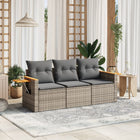 3-Delige Loungeset Met Kussens Poly Rattan Grijs