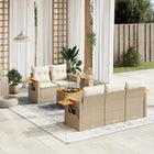 Loungeset 6-delig poly rattan beige