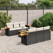 Loungeset 7-delig poly rattan zwart