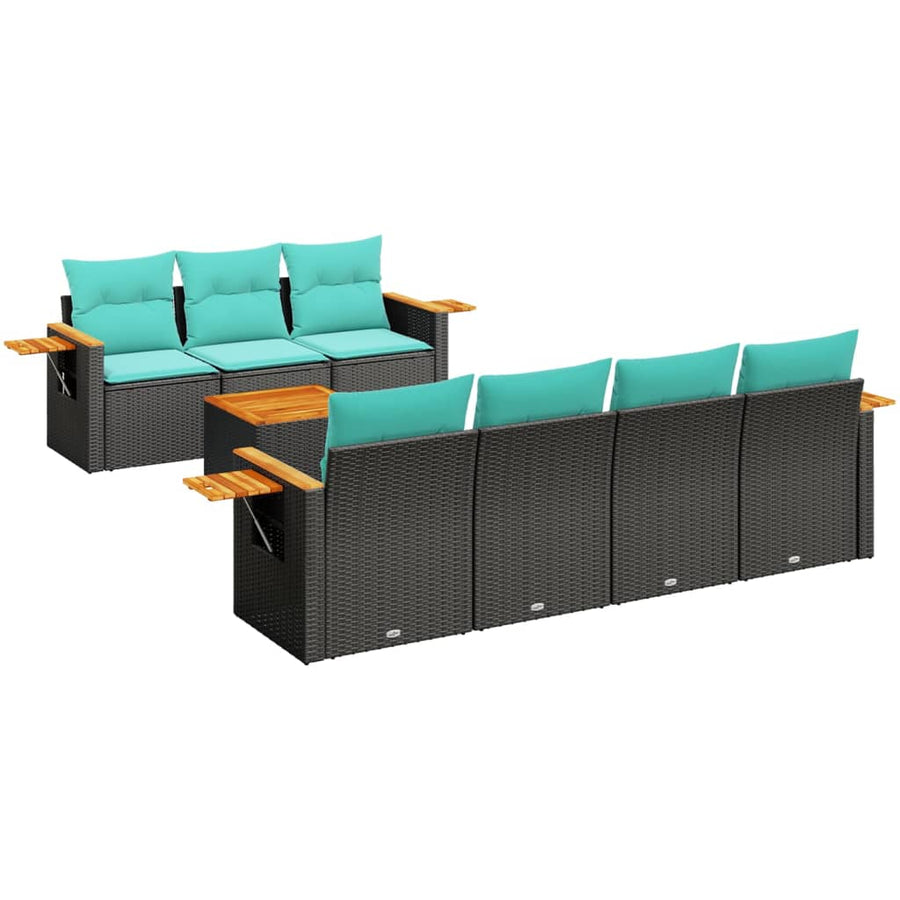 8-Delige Loungeset Met Kussens Poly Rattan