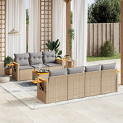 Loungeset 8-delig poly rattan beige