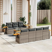 Loungeset 8-delig poly rattan grijs
