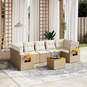 Loungeset 8-delig poly rattan beige