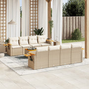 Loungeset 9-delig poly rattan beige
