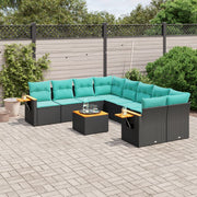 Loungeset 9-delig poly rattan zwart