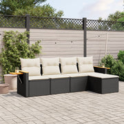 Loungeset 5-delig poly rattan zwart