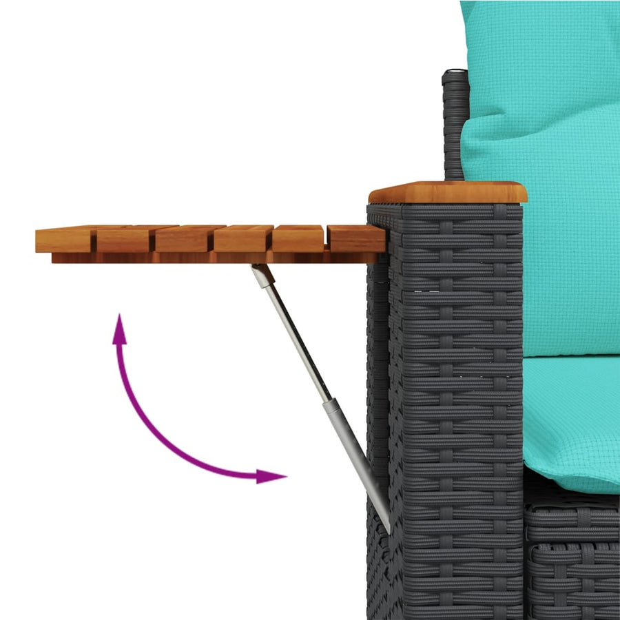 6-Delige Loungeset Met Kussens Poly Rattan 1 Zwart