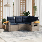Loungeset 4-delig poly rattan grijs