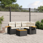 5-Piece Loungeset with Cushions Poly Rattan Black