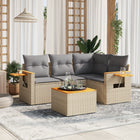 Loungeset 5-delig poly rattan beige