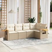 Loungeset 5-delig poly rattan beige
