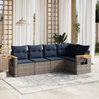 Loungeset 5-delig poly rattan grijs