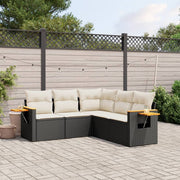 Loungeset 5-delig poly rattan zwart