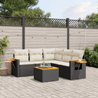 Loungeset 6-delig poly rattan zwart