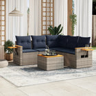 Loungeset 6-delig poly rattan grijs