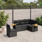 Loungeset 5-delig poly rattan zwart