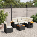 Loungeset poly rattan 6-delig zwart