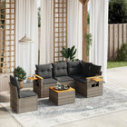 6-piece Lounge Set with Cushions Poly Rattan Grey