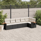 6-Delige Loungeset Met Kussens Poly Rattan Zwart