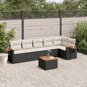 Loungeset 7-delig poly rattan zwart