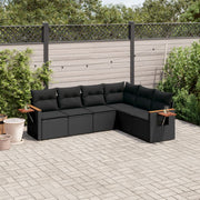 Loungeset 6-delig poly rattan zwart