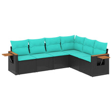6-Delige Loungeset Met Kussens Poly Rattan 1 Zwart
