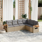 Loungeset 6-delig poly rattan beige