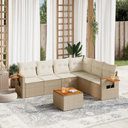 Loungeset 7-delig poly rattan beige