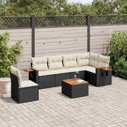 Loungeset 7-delig poly rattan zwart