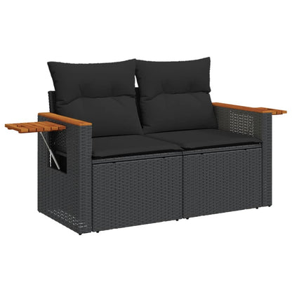 7-Delige Loungeset Met Kussens Poly Rattan Grijs