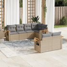 7-Delige Loungeset Met Kussens Poly Rattan Beige