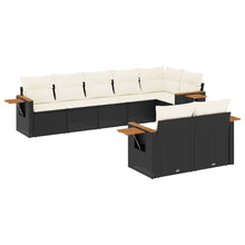 8-Delige Loungeset Met Kussens Poly Rattan Zwart