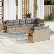 Loungeset 8-delig poly rattan beige